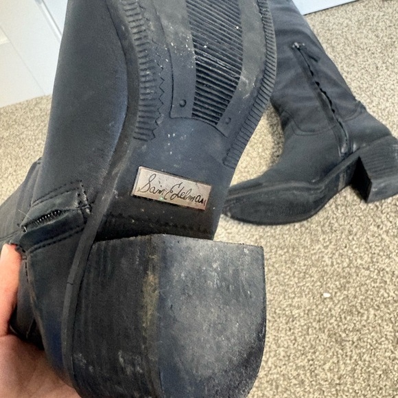 Sam Edelman Loren Black Leather Knee-High‎ Boots Size 6.5 - Picture 8 of 12